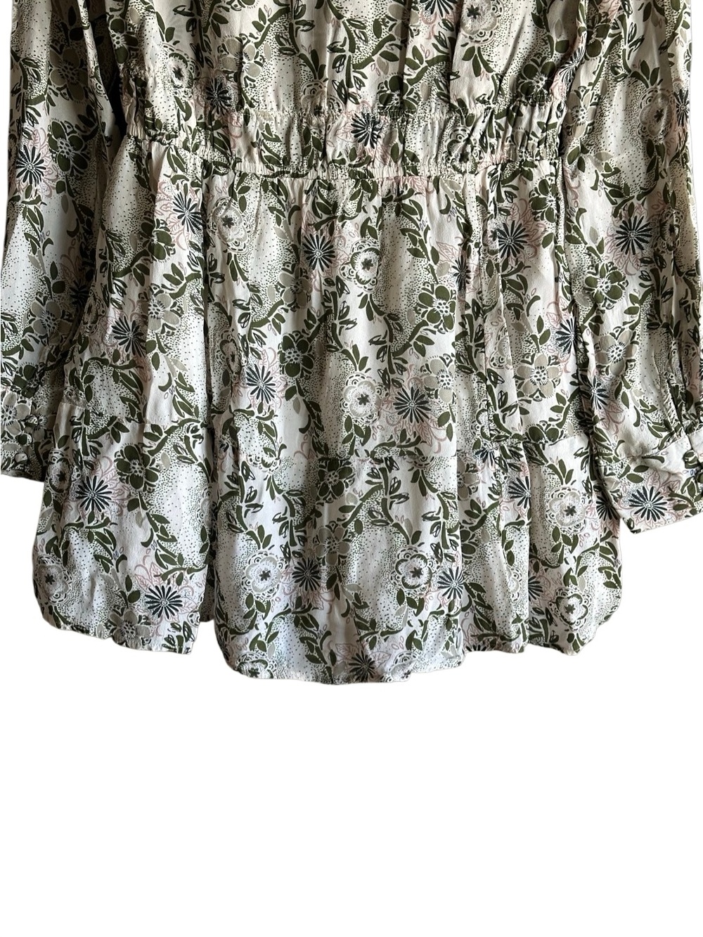 Free People Stealing Fire Floral Print Mini Dress in Cream and Green. Size Large - Picture 9 of 11